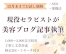 現役セラピストが美容ブログ記事を執筆します 執筆100記事以上！SEO対策と読者に届く文章を作成します イメージ1