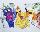 6歳児が希望の絵を描きます 送ってもらった画像を6歳児の感性でお絵描きします イメージ3