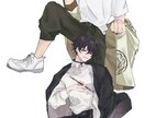お洒落な人物イラスト描きます 彩度低めな落ち着いた人物イラストをお描きします。 イメージ3