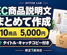 ECの商品説明文を10商品まとめて作成します タイトル・キャッチコピーも一括で、商品登録を効率化 イメージ1