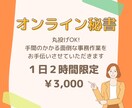2時間限定！オンラインで事務作業を代行します 忙しいあなたへオンライン・スキマ時間で事務作業をサクッと解決 イメージ1