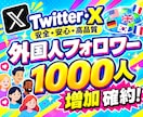 特典付き！ X・Twitterフォロワー増やします 外国人フォロワー1,000人増やすようプロモーションします イメージ1