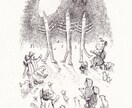 絵本作家が描くペン画イラスト20×20cm作ります 会社案内や広告、ポスター、プレゼントにもおすすめです。 イメージ3