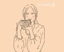 優しいタッチの線画イラスト描きます マスクの下の素敵な笑顔みせてみませんか？ イメージ2