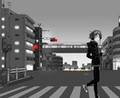 物語のある背景付きのイラストを描きます 線画で構成された背景付きのアニメ塗り風イラスト イメージ5