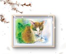 可愛いうちの子猫の絵を透明水彩画で描きます ペットの似顔絵・肖像画オーダー『まなペットアート』横浜・東京 イメージ4