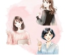 ふんわり水彩タッチ♡SNS用アイコン作成します SNSで目を引く！！ゆるふわ水彩＊女の子アイコン♡ イメージ5