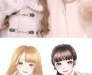 写真を可愛くイラスト化！可愛い似顔絵に仕上げます 「自撮り・カップル・友達」の思い出をおしゃれに残します！ イメージ3