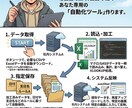コピペ地獄から卒業！自動化ツール作ります 社内システムとExcelのデータを繋ぐ！！ イメージ1
