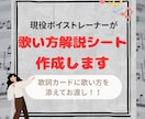 ボイストレーナーが「歌い方シート」作成します プロ目線で「その1曲、どう歌うか」わかります イメージ1