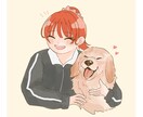 愛犬とあなたのイラストをお描きします かわいい愛犬との２ショットイラストはいかがですか？ イメージ5