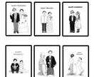 大人かわいい結婚式・記念日・お祝いイラスト描きます 結婚式・ギフトに使える大人可愛い似顔絵 イメージ1
