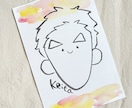 ゆるかわ筆タッチの似顔絵の作成をします キャラクターちっくな似顔絵！墨の質感で世界に１つのプレゼント イメージ4