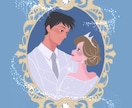結婚式のウェルカムボード用イラストを描きます 海外アニメ風プリンセスイラストで結婚式の思い出作りのお手伝い イメージ4