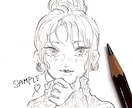 最短1日納品◎鉛筆でお好みの女の子イラスト描きます エモい！可愛い！SNSアイコンにいかがですか？修正無制限◎ イメージ6