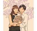 思い出に残るペアイラストお描きします 記念日や誕生日のプレゼントにおすすめ！商用利用も可♪ イメージ2