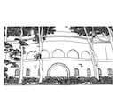 風景や建物（結婚式場）の外観内装の線画を作成します 自身の結婚式ペーパーアイテム作成の経験を活かした線画イラスト イメージ3