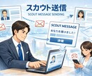求人票代行作成・スカウト送信代行できます スカウト型サービス会社の営業マネージャー経験有り イメージ2