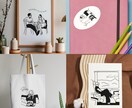 どの雰囲気にも合う、モノクロイラスト描きます 結婚式やSNS、アイコンなど様々な用途にご利用いただけます。 イメージ3