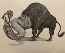 ペン画イラスト制作します あなたのイメージでオリジナルのペン画作品を描きます イメージ1