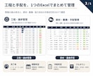 建設現場の段取り・進捗管理Excelを作ります 工程・資材・重機・担当者を入力すると遅れや未手配を自動表示 イメージ3