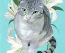 猫×花＊繊細なタッチで猫ちゃんの似顔絵を描きます リアルで優しい雰囲気＊ご自宅やプレゼント用に【原画送料無料】 イメージ4