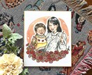 色紙サイズ◇ナチュラルタッチ◇水彩似顔絵かきます あたたかみある水彩イラスト！原画発送無料 イメージ5
