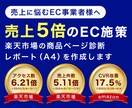 楽天「商品ページ診断レポート（A4）」を作成します なぜ売れない？楽天のCVRを上げるための改善提案 イメージ1