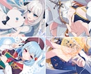 Xやyoutubeのヘッダー用イラスト描きます 横長サイズに収まる専用のイラストをお描きします！ イメージ2