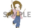 モチーフを仕上げに用いてデフォルメキャラを描きます ハートや星など指定されたモチーフでハイライトを入れたりします イメージ4