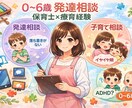 療育経験のある保育士がお話し聞きます 凸凹/癇癪/イヤイヤ/園のこと/発達障がい/なんでもOKです イメージ2
