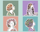商用可！花をミックスしたおしゃれな人物像描きます 予算交渉可♡誕生花や好きな花でアイコンや挿絵やPR名刺にも！ イメージ10