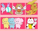 商用可◯かわいい動物キャラクターデザインします 個性◎手描き文字入りのロゴにすることも可能です ! イメージ6