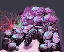生き物を中心にデザインを描き納品します 背景や、飾って頂く用の絵を描きます。 イメージ1