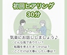 1. ヒアリング/相談者様の現状･課題を共有します 「ここだけは譲れない」等、転職の軸となる部分を一緒に探ります イメージ1