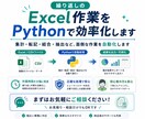 Excel作業をPythonで効率化します 集計・転記・結合・抽出など面倒なExcel作業を自動化します イメージ1