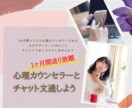 チャットし放題★心理カウンセラーがお話聞きます 〜1ヶ月間あなたの愚痴や悩み事の相談、雑談の相手になります イメージ1