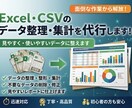 Excel・CSV データ整理・集計代行ます 散らかったデータを見やすく整えて、集計作業をラクにします イメージ1