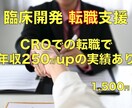 CROの転職活動を支援します CRO→CROでの転職で250万円アップの経験あり イメージ1