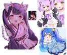 修正3回！可愛くてラブリーな女の子を描きます snsアイコン.1枚絵.グッズイラスト他 イメージ3