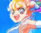 レトロアニメ風のイラスト制作します ラフ提出、修正なしのプランです。 イメージ8