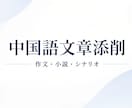 中国語文章を丁寧に添削・校正します 中国語脚本家が丁寧に添削します イメージ1