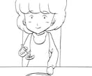 キャラクターを描きます 朝ご飯を食べる女の子　目玉焼きとソーセージ イメージ1