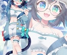 明るく元気で可愛いイラストを描きます アイコンイラストから背景付き一枚絵など、幅広く描きます！ イメージ6
