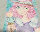 可愛いアナログイラストを描きます 幸せになる 女の子、男の子服のデザイン等デジタルイラスト等 イメージ7