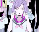 イラスト制作いたします 病みかわいいい、危険、エロティックな女の子が得意です。 イメージ2