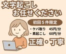 文字起こし今なら限定価格で受付ます 文字起こし、けば取りや素起こしならお任せください！！ イメージ1