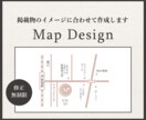 掲載物にの雰囲気に合わせた簡易地図を作成します ショップカードやチラシに必要な地図を作成します イメージ1