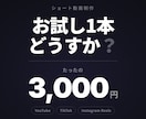 プロが制作！月額セットでショート動画を量産します 初回1本3,000円でお試しOK イメージ1