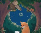 表紙やサムネイルに！絵本のような一枚絵を描きます 可愛くてぬくもりあるイラストでイメージを可視化できます イメージ1